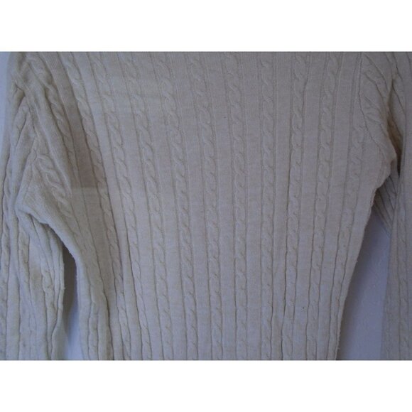 For G and PL Soft Cable Knit Sweater Sz Large Heathered Beige Color Long Sleeve - Picture 5 of 5